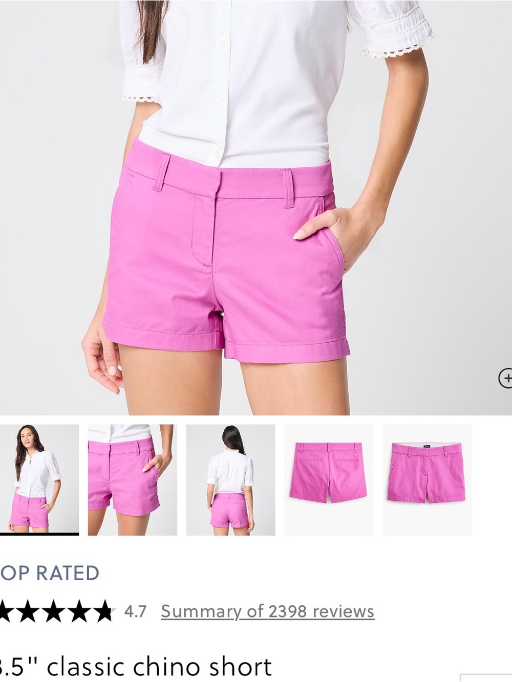 J crew 
Classic Women's Chino Shorts - Pink